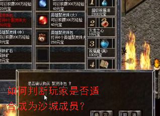 ����ж�����Ƿ��ʺϳ�Ϊɳ�ǳ�Ա��