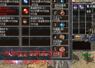 传奇战士如何高效击败BOSS?求攻略技巧 传奇战士如何高效击败BOSS?求攻略技巧